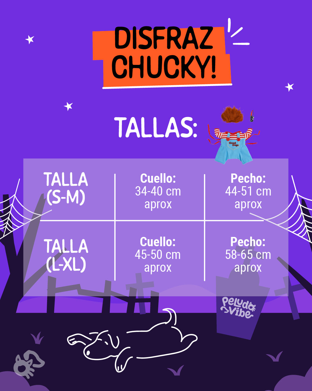 DISFRAZ DE CHUKY PARA PERROS Y GATOS