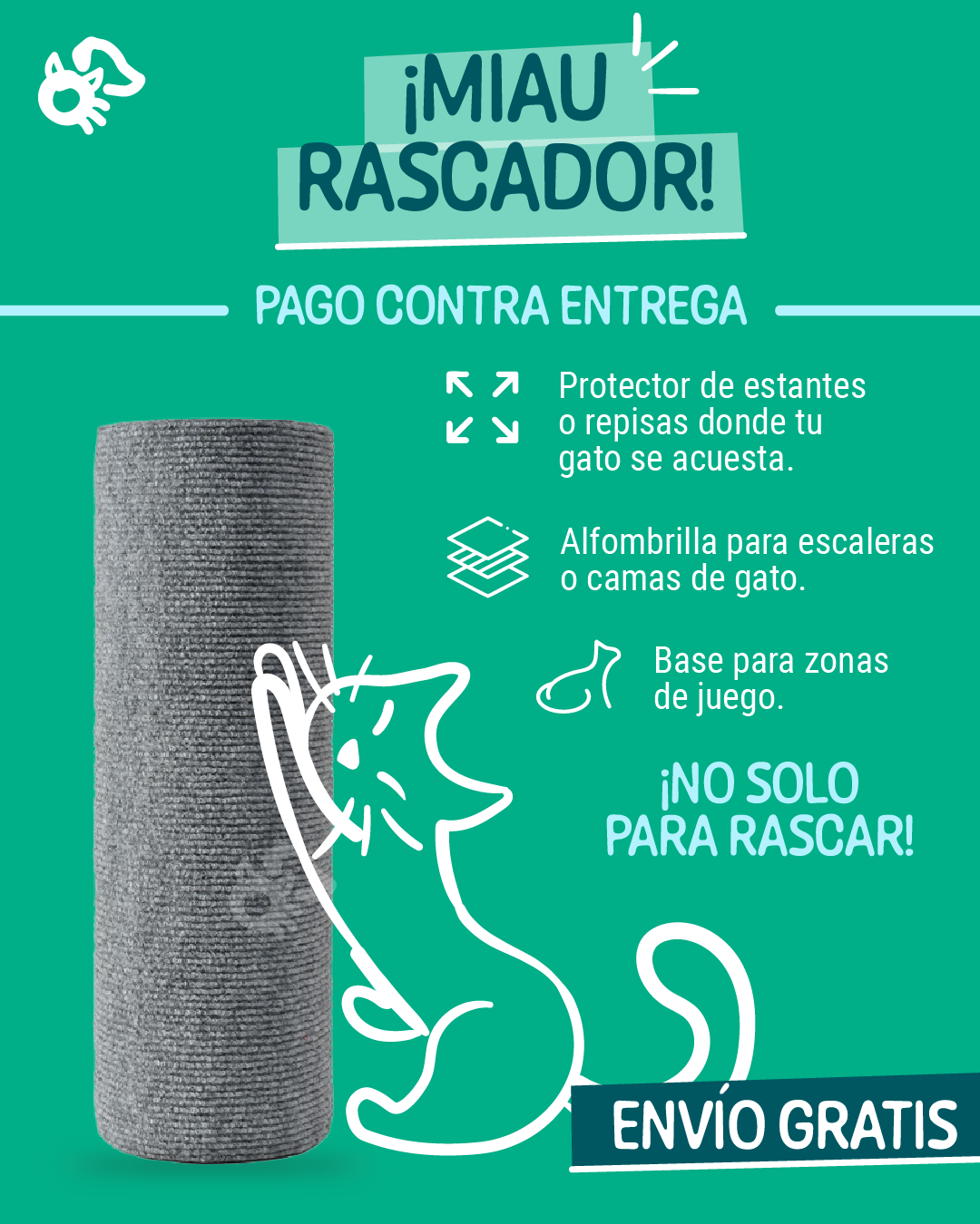 MIAU RASCADOR® - Alfombra Rascadora Para Gatos