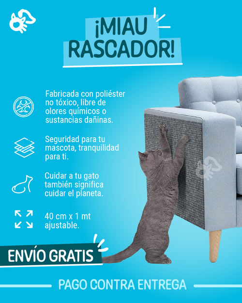 MIAU RASCADOR® - Alfombra Rascadora Para Gatos